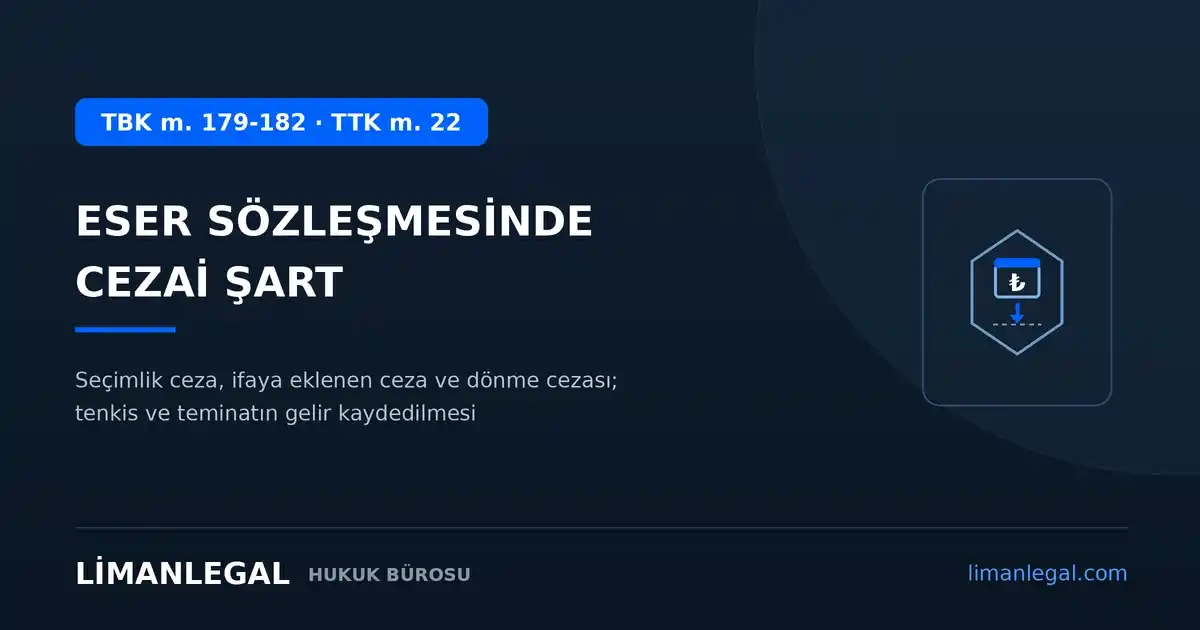 Eser Sözleşmesinde Cezai Şart (TBK m. 179–182)