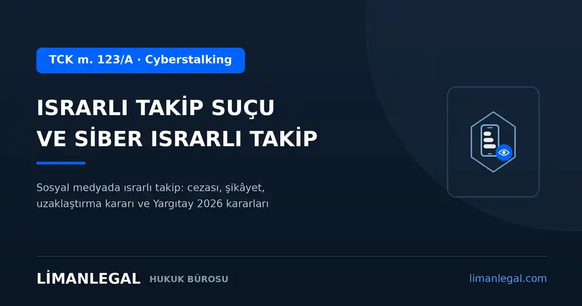 Israrlı Takip Suçu (TCK m. 123/A) ve Siber Israrlı Takip (Cyberstalking)